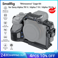 smallrig-kit de jaula de rinoceronte para sony alpha 7r v  a7 iv  a7s iii con abrazadera de cable w placa de liberacion rapida para arca-swiss -4308