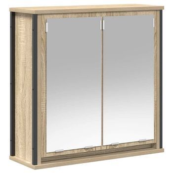 Mueble De Baño | Armario De Baño De Pared Con Espejo Roble Sonoma 60x21x60 Cm