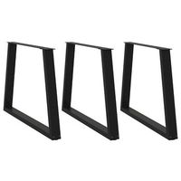 patas para mesa de comedor en forma de v 3 unidades color negro 90 x 72-733 cm acero vidaxl