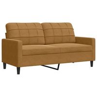 sofa de 2 plazas terciopelo marron 140 cm vidaxl