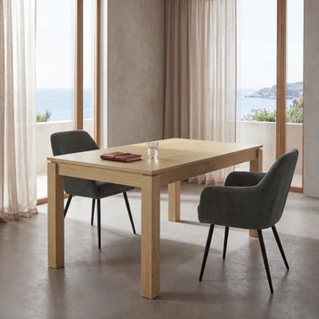 Mesa de comedor extensible de roble y pino de 160 a 240 cm
