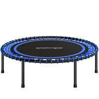 sportnow cama elastica fitness o114 cm con marco de acero reforzado para entrenamiento piernas cuerpo azul y negro