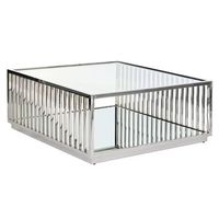 mesa centro acero espejo 100x100x45 cromado