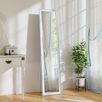 espejo de pie de mdf vidrio templado homcom 37x4x157 cm multicolor