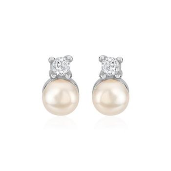 Pendientes de plata 925 para mujer con perlas circonitas