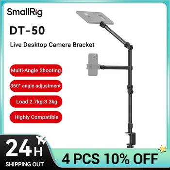 SmallRig-Soporte de cámara de escritorio en vivo, DT-50, carga de disparo multiángulo de 2,7 kg-3,2 kg, ajuste de ángulo de movilidad 360, altamente Compatible