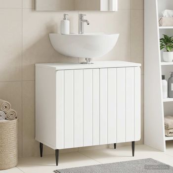 Vidaxl Mueble De Lavabo Para Baño Zwolle Blanco 59,5 X 31,5 X 59 Cm