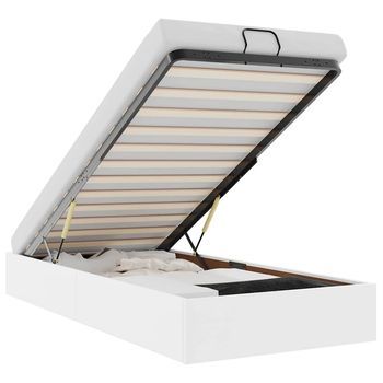 Estructura De Cama Otomana Sin Colchón Blanco 100x200cm Vidaxl