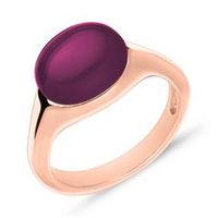 anillo de plata 925 banado en oro con amatista