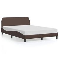 estructura de cama dover cuero sintetico marron 140x190cm vidaxl