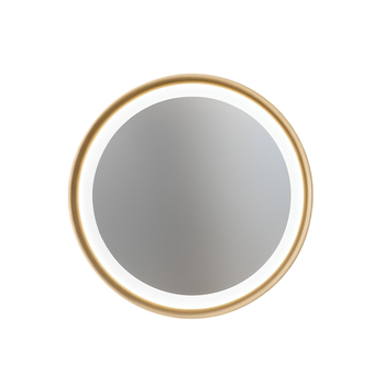 Espejo Led Mirò Ø60 Cm 58w Oro Cepillado - Lámpara De Techo Y Aplique - Luz Cálida 3000k - Diseño Moderno Para Baño, Dormitorio Y Entrada