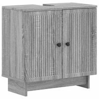 vidaxl mueble de lavabo para bano ede sonoma gris 595 x 315 x 59 cm