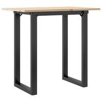 mesa de comedor marco o madera maciza pino y acero 80x50x75 cm vidaxl