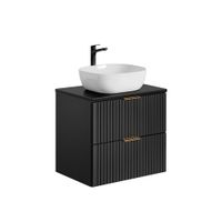 mueble lavabo individual 60cm tableros de melamina y mdf negro mate
