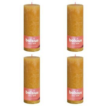 Velas Rústicas Shine 4 Unidades Panal Amarillo 190x68 Mm Bolsius