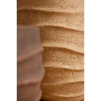 Macetero exterior en cerámica beige 38 x 38 x 24,5 cm