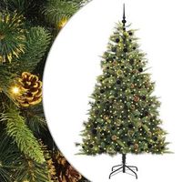 arbol de navidad artificial con ramas plegables y conos 210 cm vidaxl