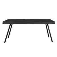mesa de comedor vintage de madera recuperada y acero negro