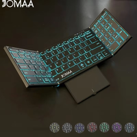 teclado plegable retroiluminado jomaa con teclado numerico bluetooth y 24g panel tactil recargable compatible con windows y mac os