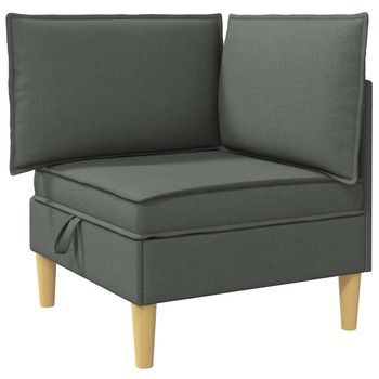 Sofá Con Almacenamiento Gris Oscuro Tela Vidaxl