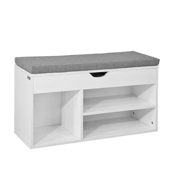 Banco zapatero con cajón y 3 compartimientos mdf gris