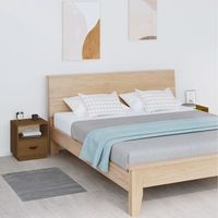 mesitas de noche 2 uds - mueble dormitorio - madera de pino - marron miel 40x34x45cm