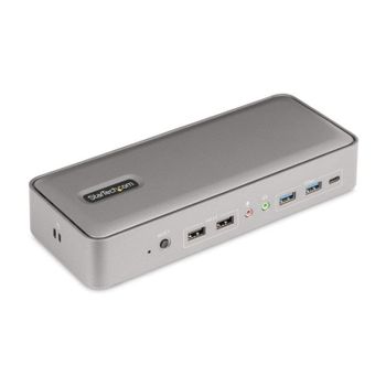 Docking Station KVM StarTech.com USB-C 2xDisplayPort 4K 60Hz 5xUSB PD 90/45W Plata