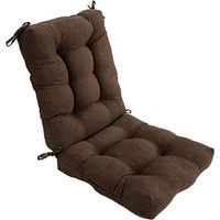 reino mansidi - cojin de silla 110x50x10 cm de tela loneta marron con 8 cuerdas para fijacion relleno 100  fibra poliester suave y lavable a mano o maquina para salon o terraza