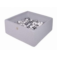 meowbaby piscina de bolas cuadrada seca para ninos gris claro  blancoplatagris 300 pcs 90x90x40cm