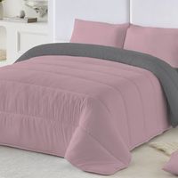 naturals - edredon bicolor cama 135150- microfibra poliester - 300 gr - fabricado en espana - rosa viejol808-gris