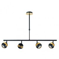 lampara lineal 4 luces beethoven negro-oro gu10 fabrilamp