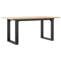 mesa de centro marco o madera maciza pino y acero 100x50x45 cm