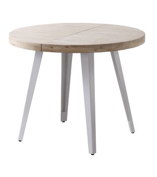 Mesa redonda industrial extensible ø100 cm pata blanca