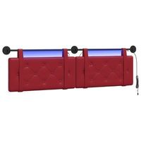 cabecero colgante con luz led rojo vino cuero sintetico vidaxl