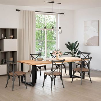 Patas De Mesa De Comedor En Forma De T 2 Uds | Patas Para Mesa Acero Negro