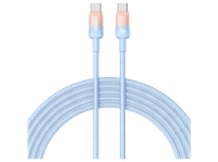 cable usb - baseus discolor 100w tipo-c a tipo-c 200 cm carga ultrarrapida proteccion inteligente sobrecargas alta resistencia azul