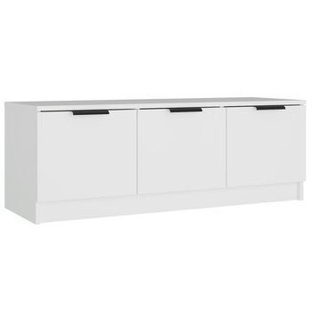 Mueble De Tv Madera Contrachapada Blanco 102x35x36,5 Cm Vidaxl