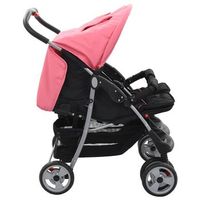 sillon de salon  silla de paseo para gemelos de acero rosa y negro