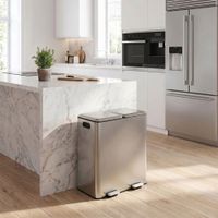 papelera doble 2 x 30 l de acero inoxidable plateado