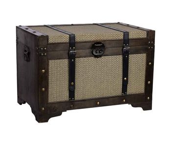 Baúl de madera marrón oscuro 75x74x51 cm