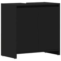 armario de bano  mueble bano madera contrachapada negro 60x33x61 cm