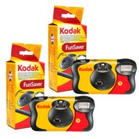 pack 2 camaras un solo uso kodak fun saver - 54 fotos - flash incorporado