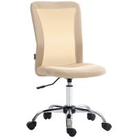 vinsetto silla de oficina de malla con altura ajustable beige