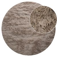 alfombra de pelo largo silvana taupe 120 cm redondo