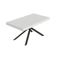 mesa extensible niket 160244x80 cm fresno blanco patas antracita