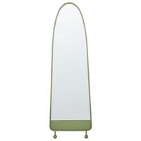 espejo de pared moderno ovalado marco metal hierro decoracion sala de estar 45 x 146 cm verde parnay