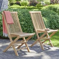 2 sillas de jardin plegables de teca maciza
