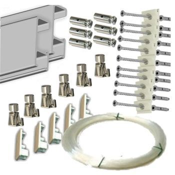 Pack De Ganchos Automáticos Con Guía De 6 Metros Y 6 Colgadores Color Plata Con Hilo De Nylon Para Colgar Cuadros O Marcos. (plata, 6 Metros)