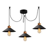 lampara de techo manavgat-n-546 negro metal madera diametro 114x100 cm
