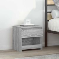 juego de 2 mesitas de noche - mueble de dormitorio - madera contrachapada - gris sonoma 40x30x39cm